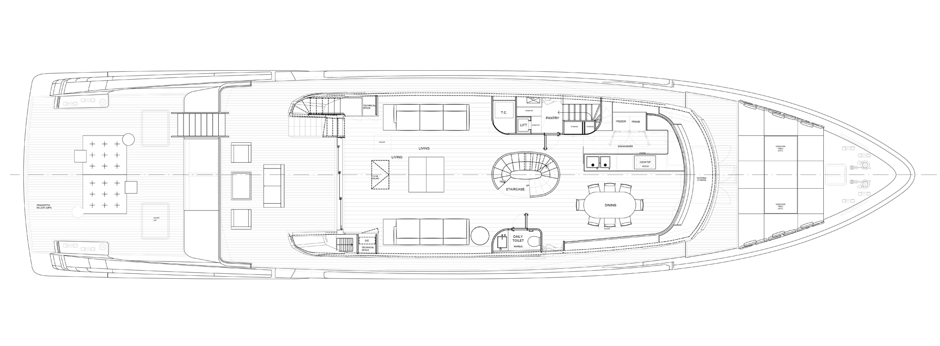 Sanlorenzo Yachts SX112 Cubierta principal versión B