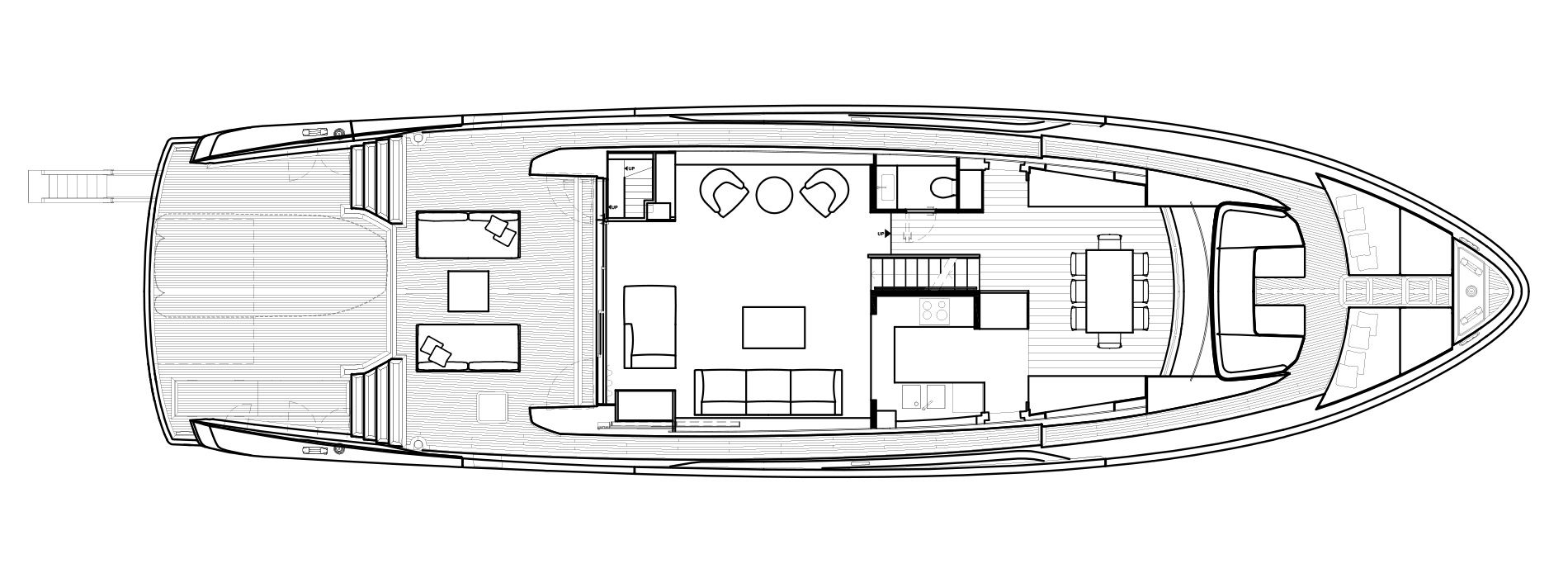 Sanlorenzo Yachts SX88 Cubierta principal Versione A Open Galley